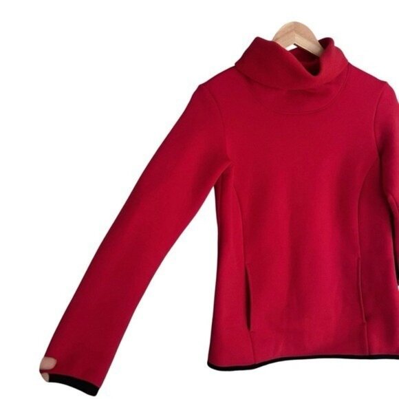 Aether Apparel Red Polartec Fleece High Neck Pullover w/ Pockets Sz Small - Picture 7 of 8